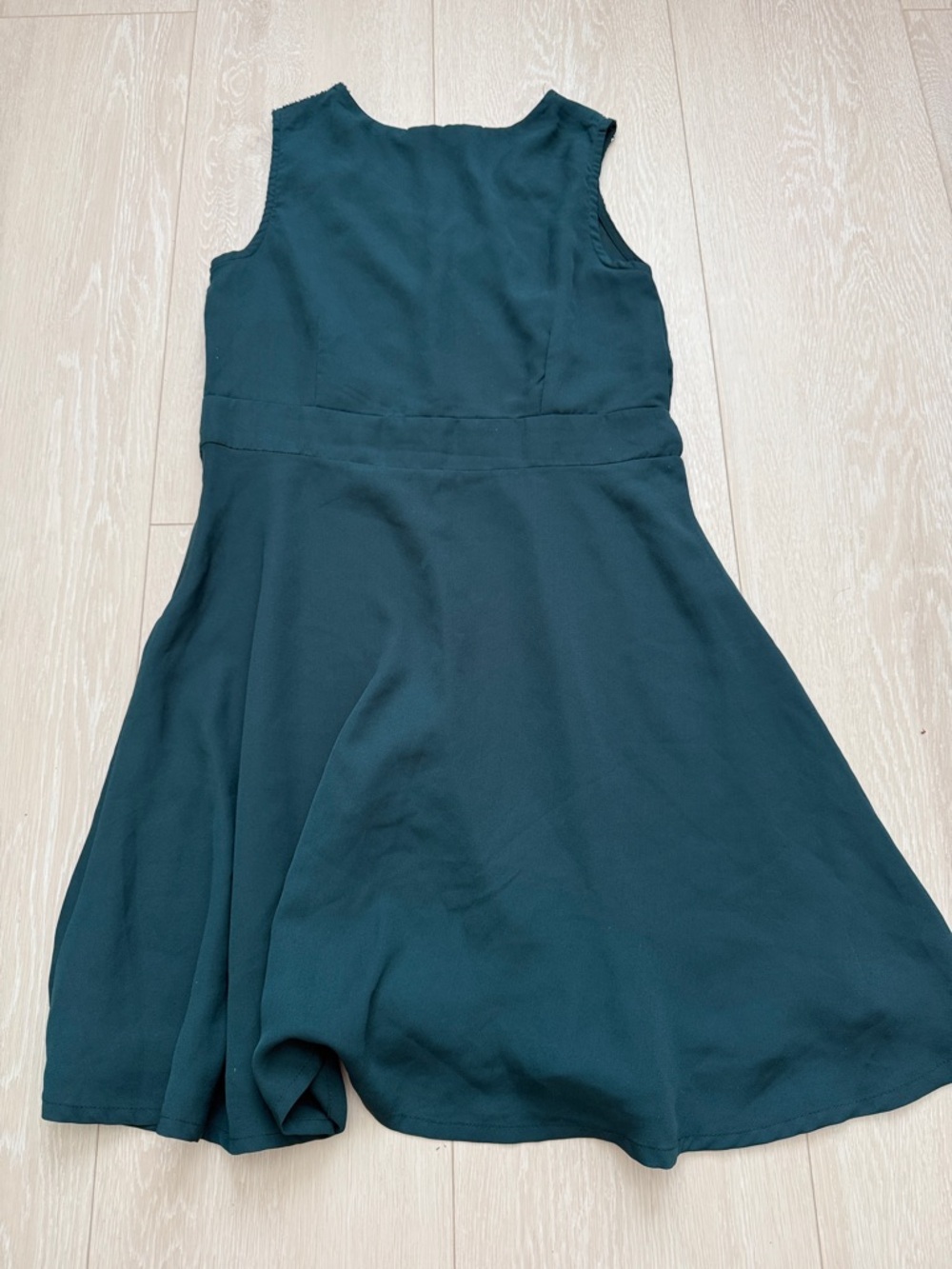 Emerald Green Sleeveless Mini Dress with Shoulder Rhinestone Accents - Picture 8 of 8